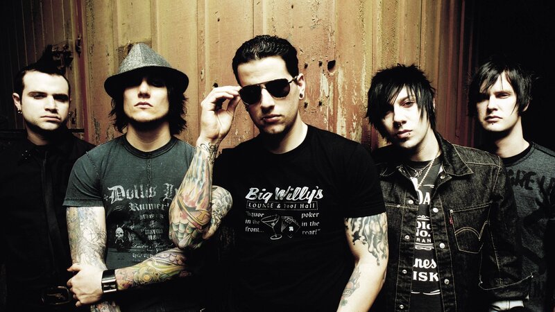 Five Band Members — Black, Serious, Photograph, Tattoos, Sunglasses