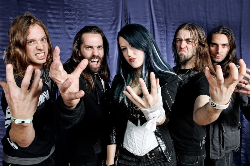 Five Band Members Posing — Black, Aggressive, Photograph