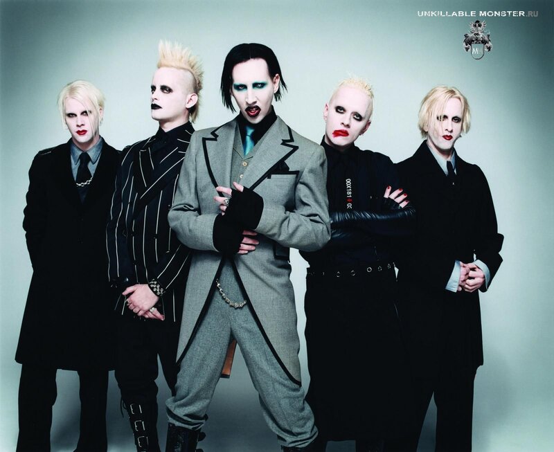 Five Band Members Posing — Black, Dramatic