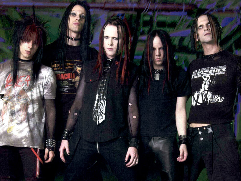 Five Band Members Standing — Black, Dark