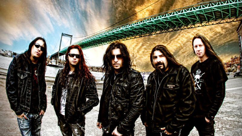 Five Band Members Standing — Black, Dramatic, Afternoon, Photograph