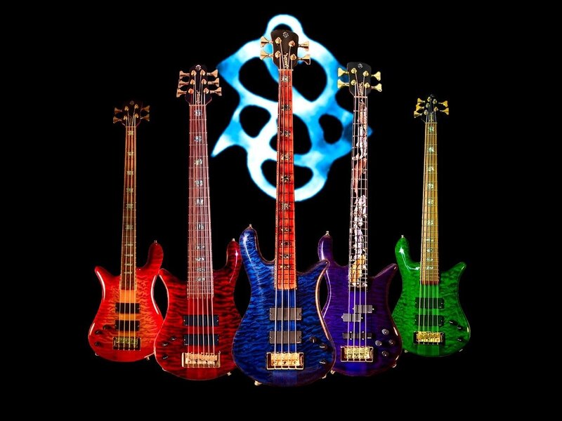 Five Bass Guitars