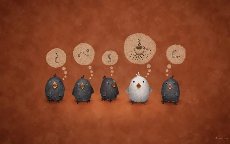 Five Birds in a Row