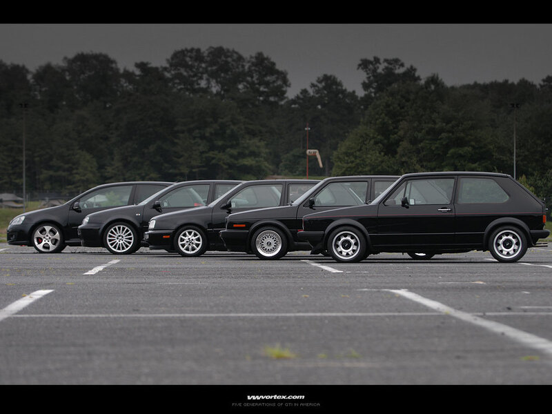 Five Black GTI Cars