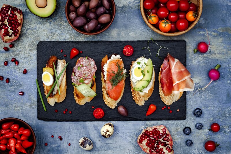 Five Bruschetta Appetizers
