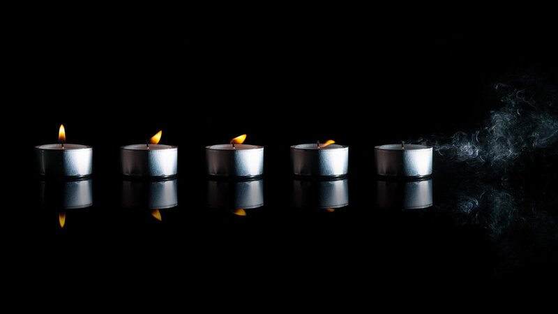 Five candles in a row
