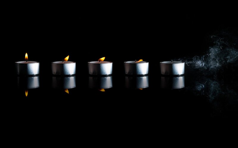 Five candles in a row