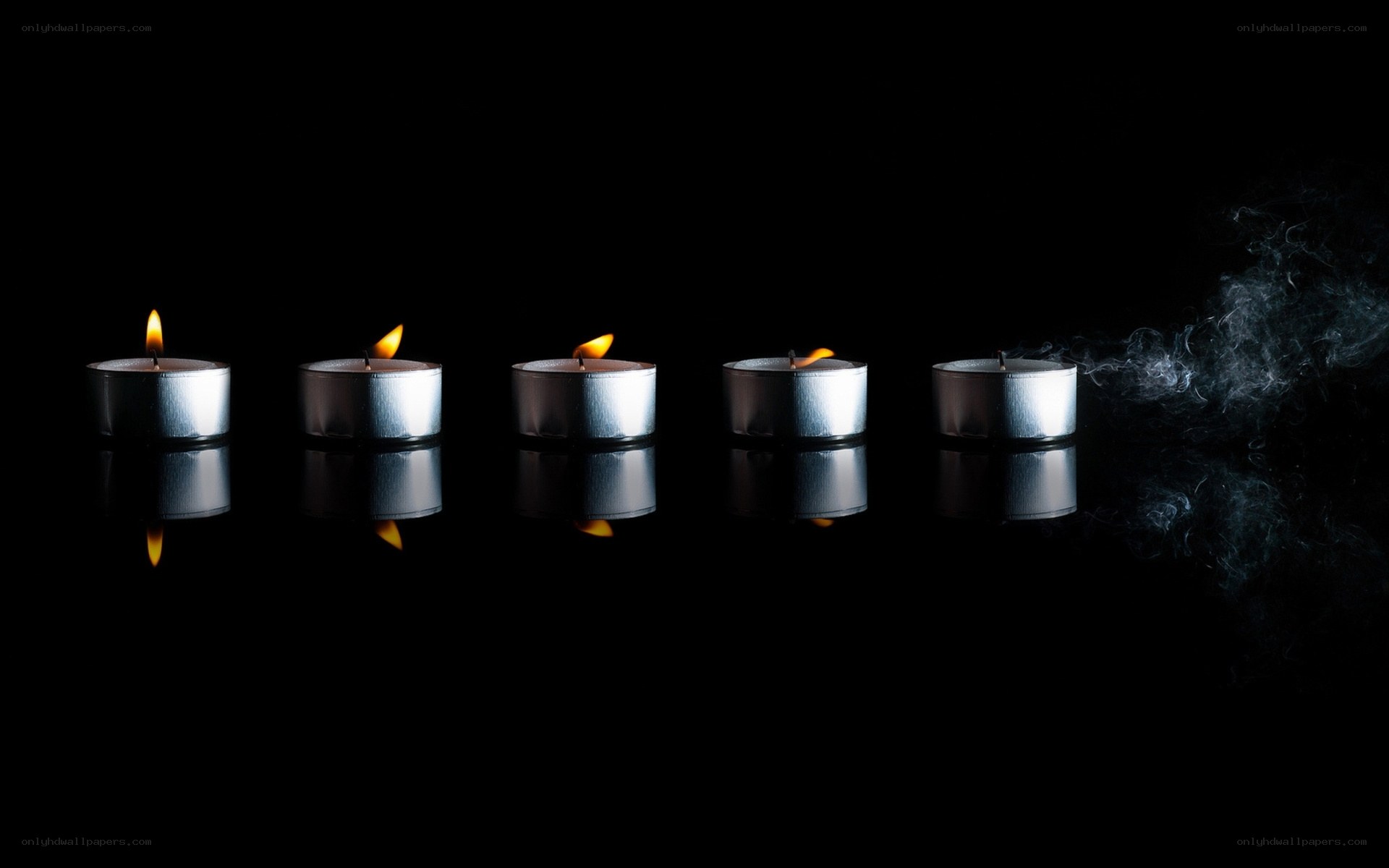Five candles in a row