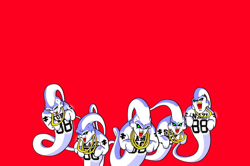Five Cartoon Characters — Red