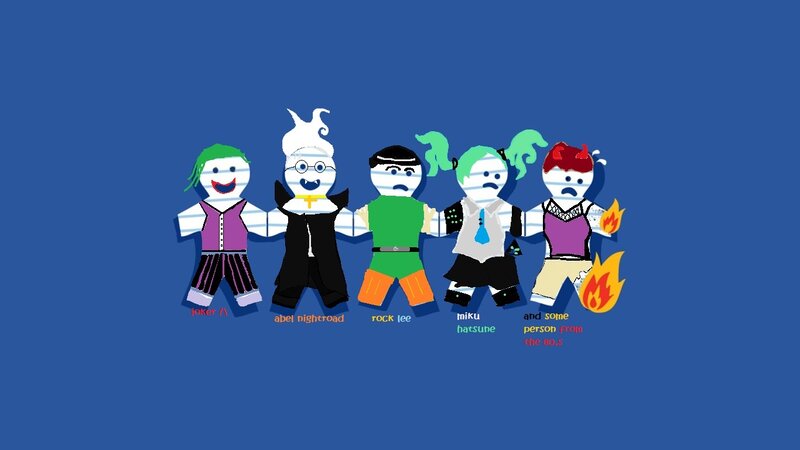 Five Cartoon Characters