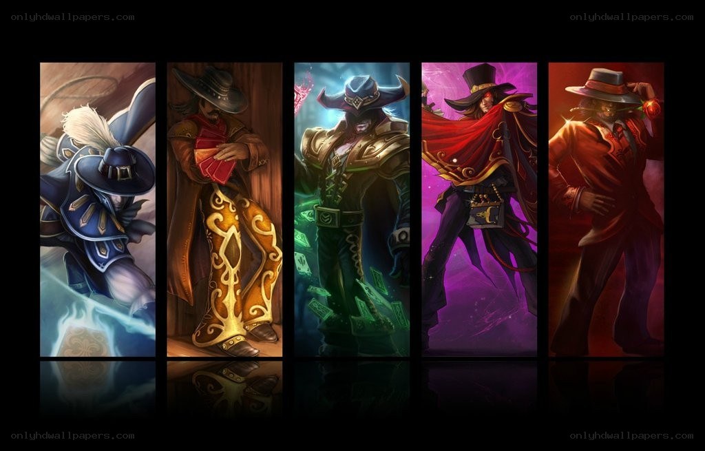 Five character portraits in a row
