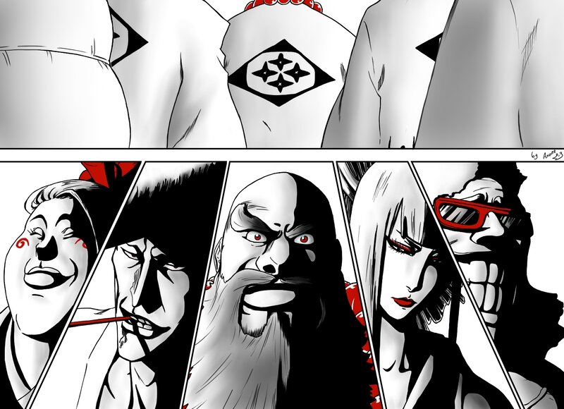 Five Characters in Manga Panels