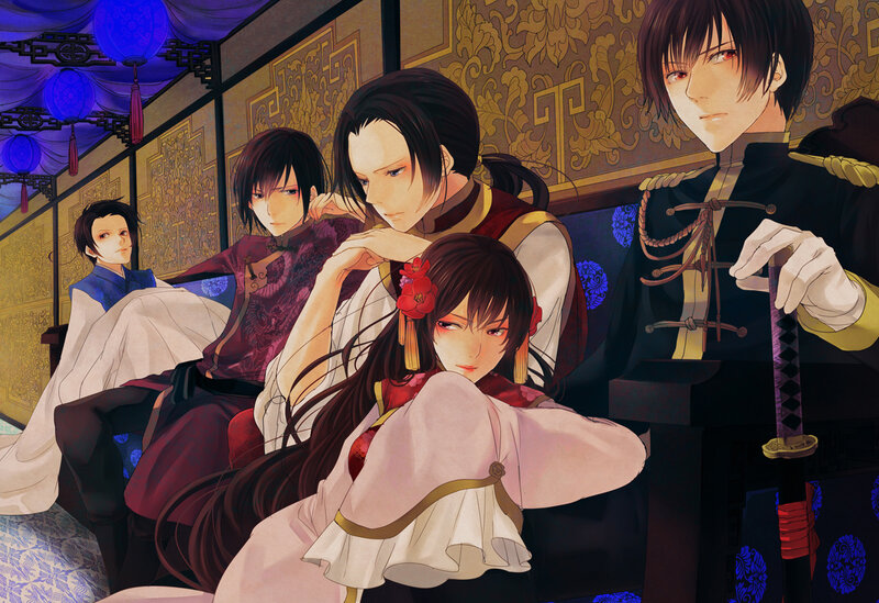 Five Characters in Traditional Clothing