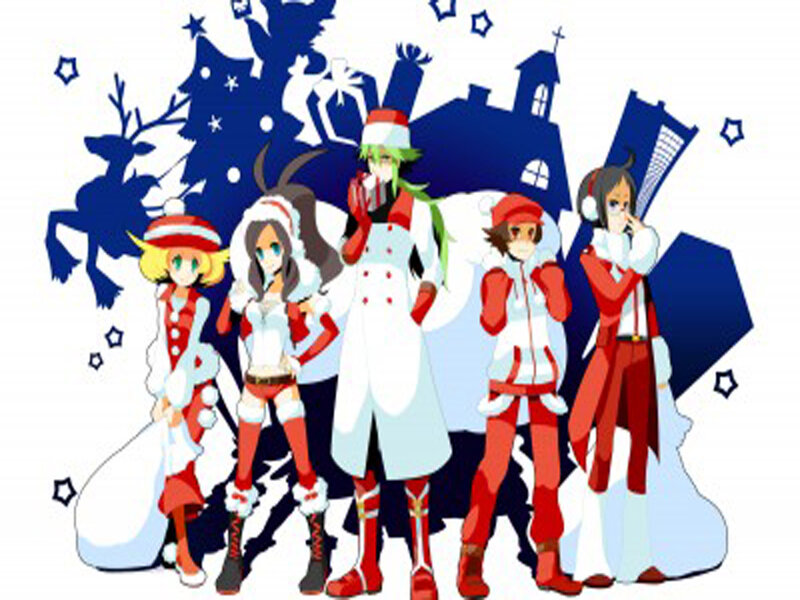 Five Characters in Winter Outfits
