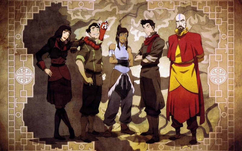 Five Characters Standing — Brown, Dramatic, Anime
