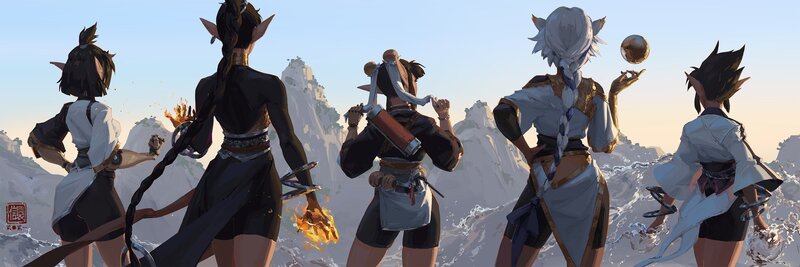 Five Characters with Elemental Powers