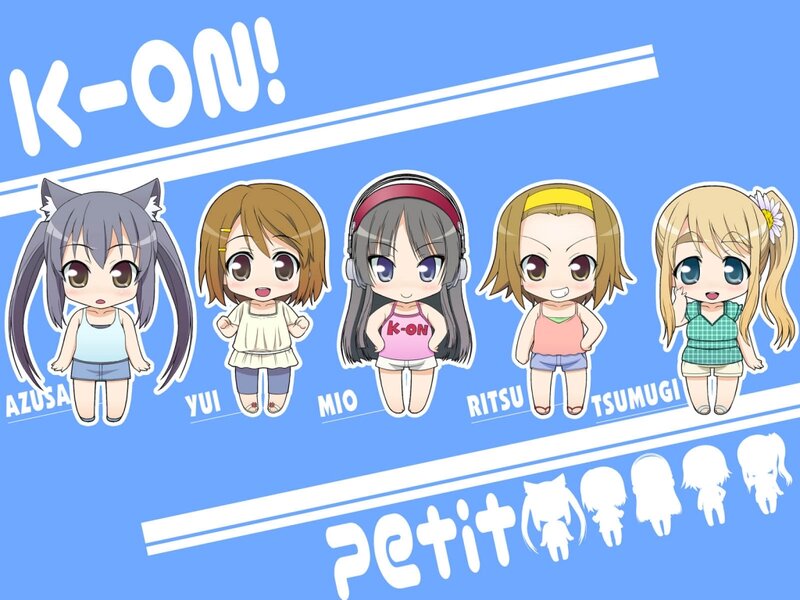 Five Chibi Anime Girls — Blue