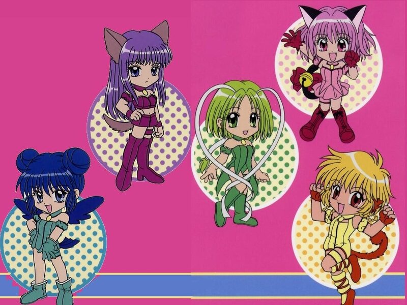 Five Chibi Anime Girls — Pink, Playful