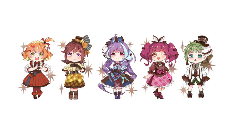 Five Chibi Characters — Purple