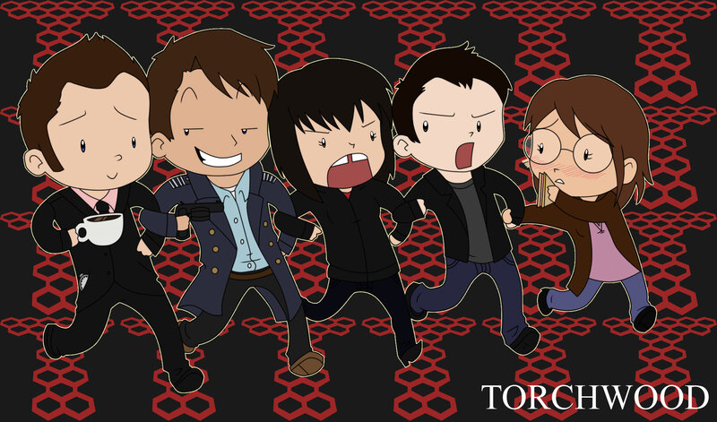 Five Chibi Characters Running