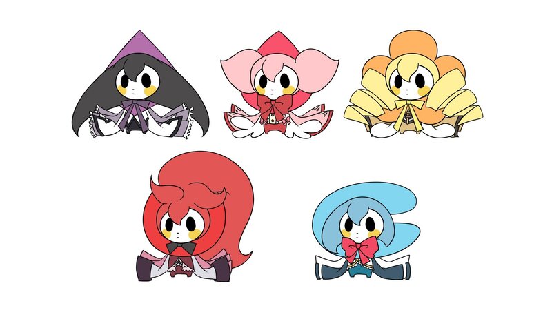 Five Chibi Characters — White