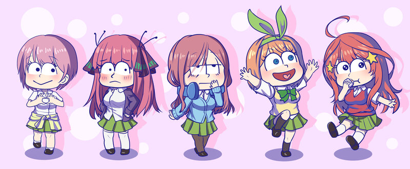 Five Chibi Girls — Pink