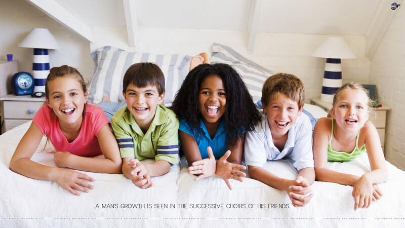 Five Children on Bed