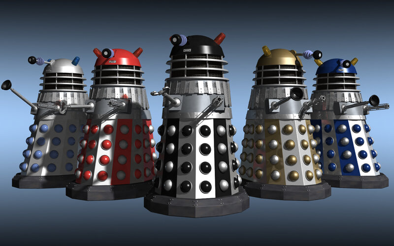 Five Dalek Robots