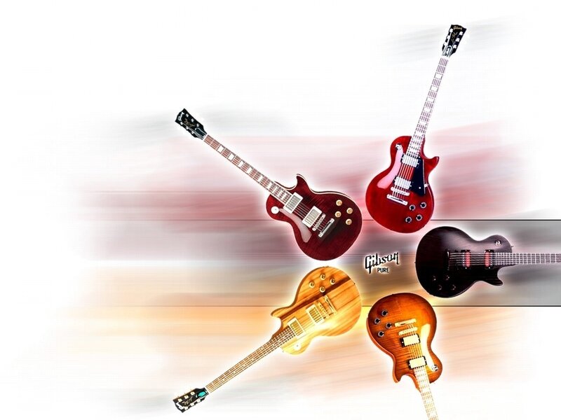 Five Electric Guitars — Red