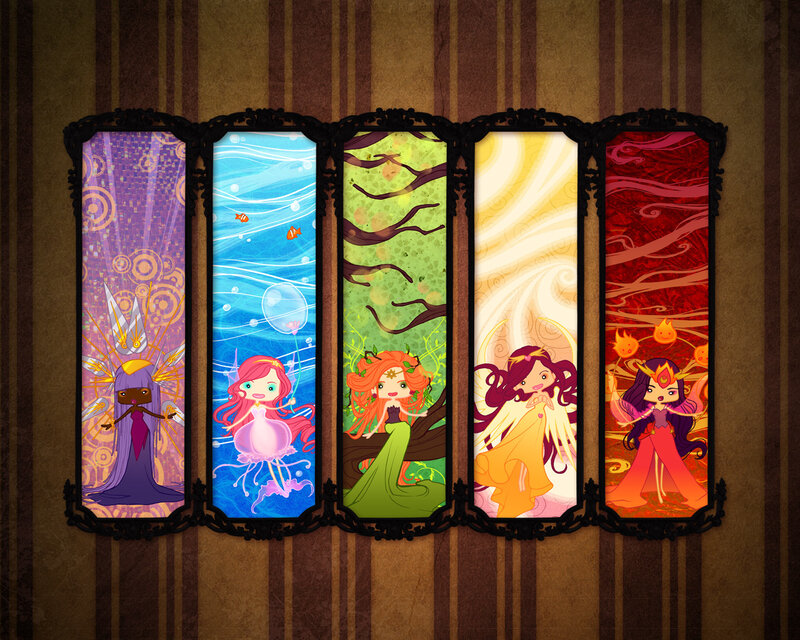 Five elemental fairies