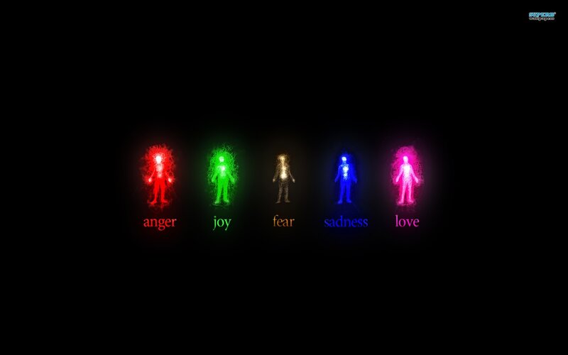 Five emotions represented by colors