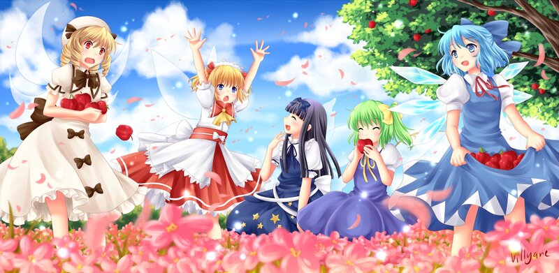 Five Fairies in a Field — Pink