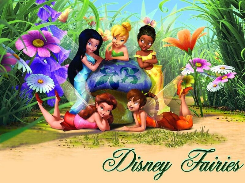 Five Fairies in Garden