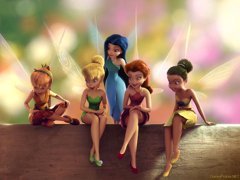 Five Fairies Sitting — Green, Playful