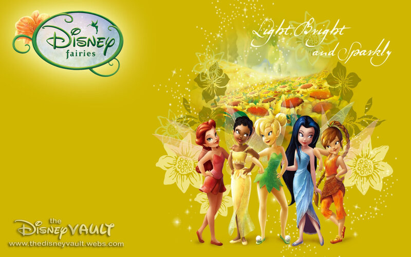 Five Fairies Standing — Yellow, Bright, Cheerful