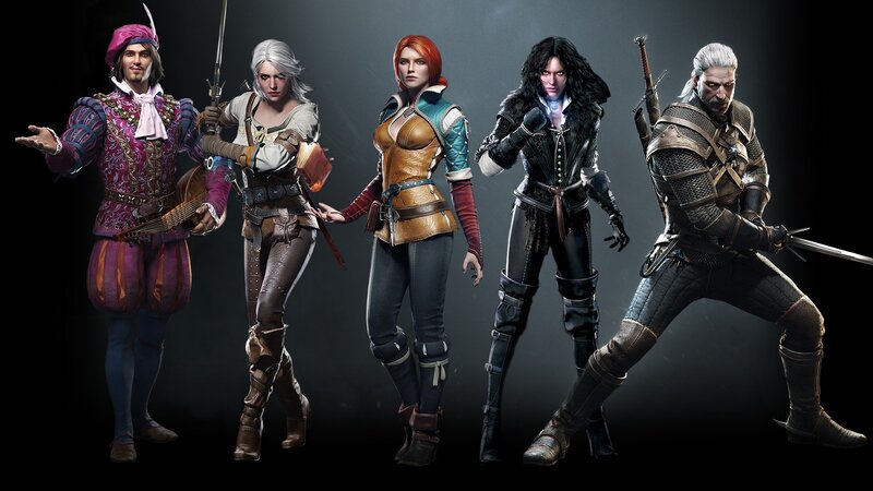 Five Fantasy Characters — Black, Dramatic, 3d Render, Swords