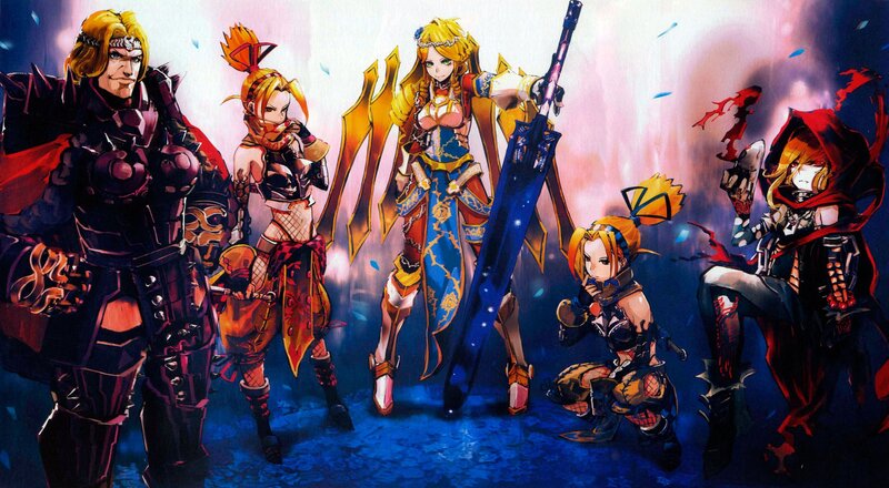 Five Fantasy Characters — Blue, Dramatic, Anime, Swords