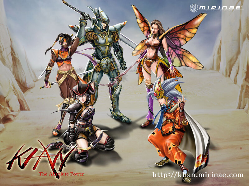 Five Fantasy Characters — Brown, Dramatic, Digital Art