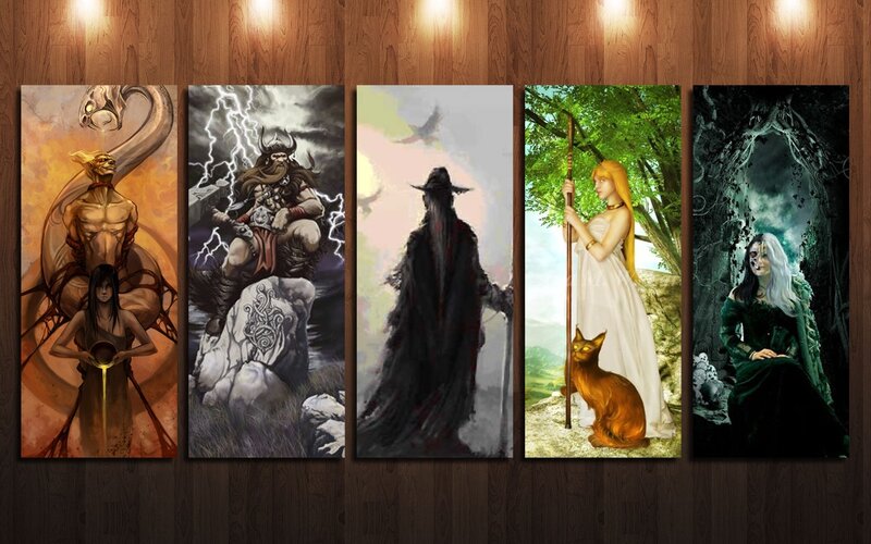 Five Fantasy Characters — Brown, Dramatic