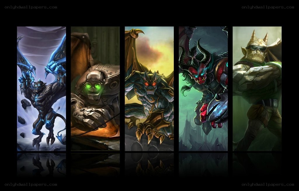 Five fantasy characters in a row