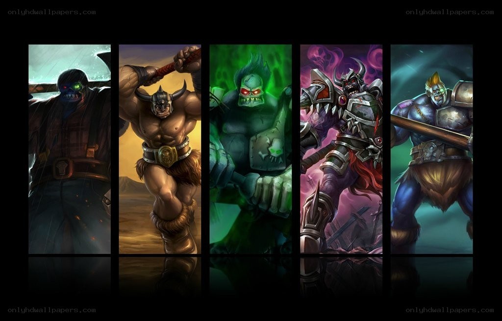 Five fantasy characters in a row