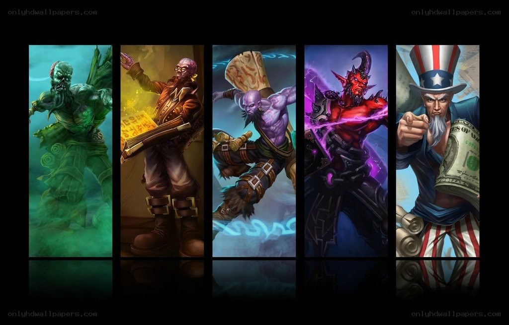 Five fantasy characters in a row