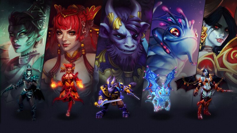 Five Fantasy Characters — Purple, Dramatic
