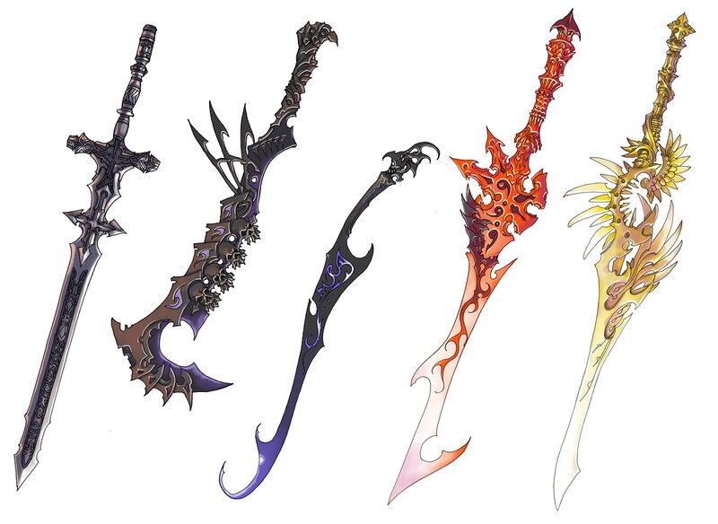 Five Fantasy Swords — Black