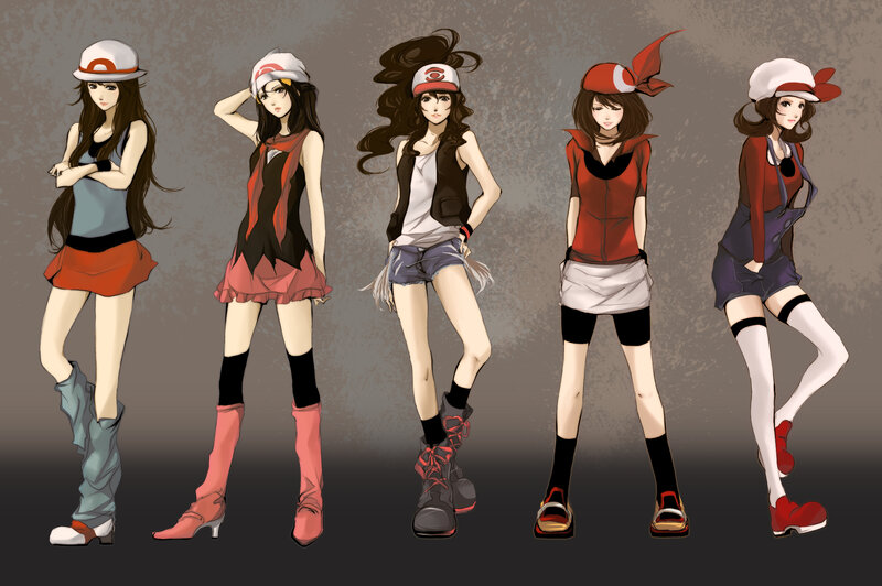 Five female character designs