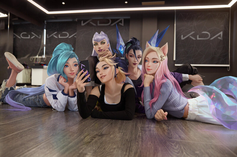Five Female Characters — Blue, Relaxed