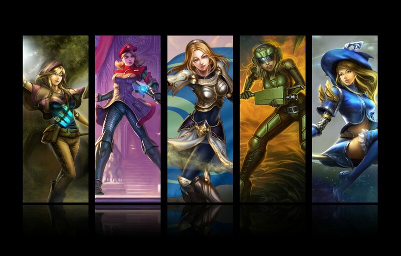 Five Female Characters — Blue