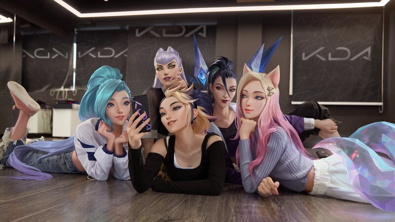 Five Female Characters Posing