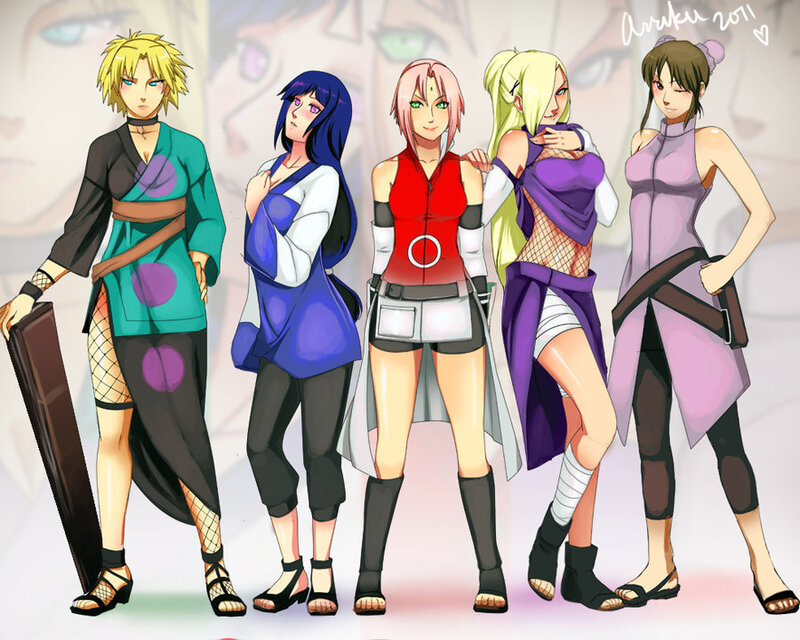 Five Female Characters — Purple, Confident