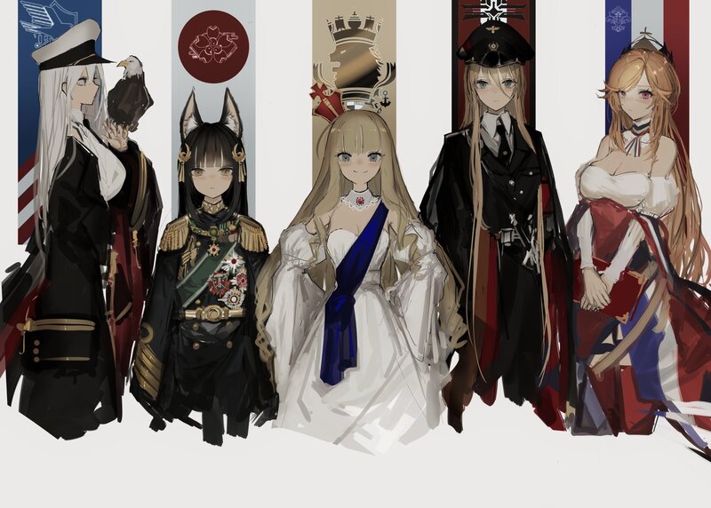 Five Female Characters — White, Formal